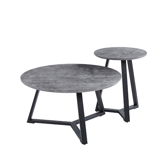 Εικόνα από ALEX SET 2τμχ. CEMENT Φ45Χ55εκ. & Φ80Χ41εκ. ΤΡΑΠΕΖΙ ΣΑΛΟΝΙΟΥ