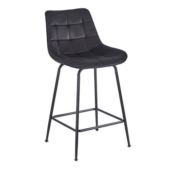 Εικόνα από ERMINA BLACK VELVET ΥΦΑΣΜΑ 64εκ. ΣΚΑΜΠΟ ΜΕΤΑΛΛΙΚΟ 49X50X64-94εκ.