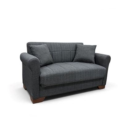 Εικόνα της VAVEL DARK GREY ΥΦΑΣΜΑ 2ΘΕΣΙΟΣ ΚΑΝΑΠΕΣ/ΚΡΕΒΑΤΙ ΜΕ ΑΠΟΘ.ΧΩΡΟ 156Χ85Χ80εκ.