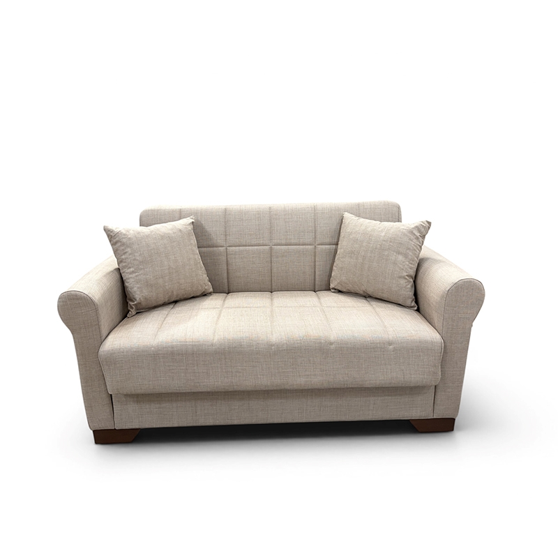 VAVEL LIGHT BROWN ΥΦΑΣΜΑ 2ΘΕΣΙΟΣ ΚΑΝΑΠΕΣ/ΚΡΕΒΑΤΙ ΜΕ ΑΠΟΘ.ΧΩΡΟ 156Χ85Χ80εκ.