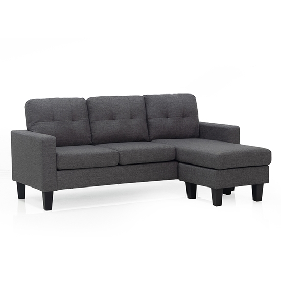 Εικόνα από LIANA S DARK GREY ΥΦΑΣΜΑ ΚΑΝΑΠΕΣ ΓΩΝΙΑ 185Χ126X84εκ.