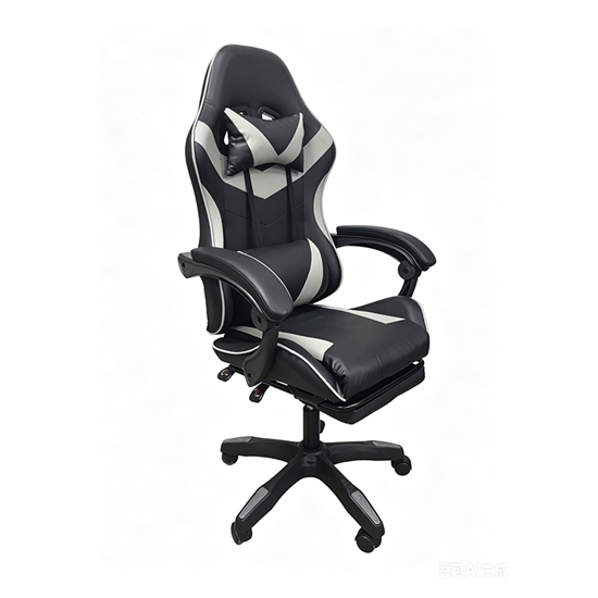 Εικόνα από A9937 ΜΑΥΡΟ/ΓΚΡΙ PVC ΠΟΛΥΘΡΟΝΑ GAMING/ΜΕ ΥΠΟΠΟΔΙΟ 64X59X43-112/53-125εκ.