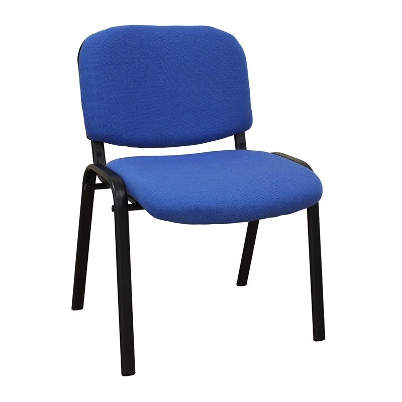 Καρέκλα αναμονής με ύφασμα - Μαύρο & μπλε 55x59x77 εκ. | Milos