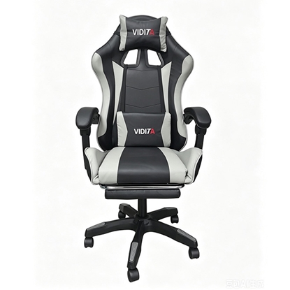 Εικόνα της A6060 ΜΑΥΡΟ/ΓΚΡΙ ΠΟΛΥΘΡΟΝΑ GAMING/ΜΕ ΥΠΟΠΟΔΙΟ 64X62X113-121εκ.