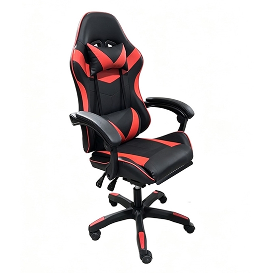 Εικόνα από A9937 ΜΑΥΡΟ/ΚΟΚΚΙΝΟ PVC ΠΟΛΥΘΡΟΝΑ GAMING/ΜΕ ΥΠΟΠΟΔΙΟ 64X59X43-112/53-125εκ.