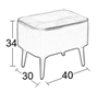 Εικόνα από SAMI WHITE PU ΣΚΑΜΠΟ 40X30X34εκ.